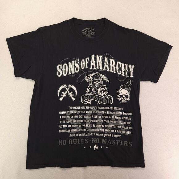 Sons of Anarchy Crew Neck Short Sleeve Graphic Shirt Mens Size L Black - Picture 2 of 9
